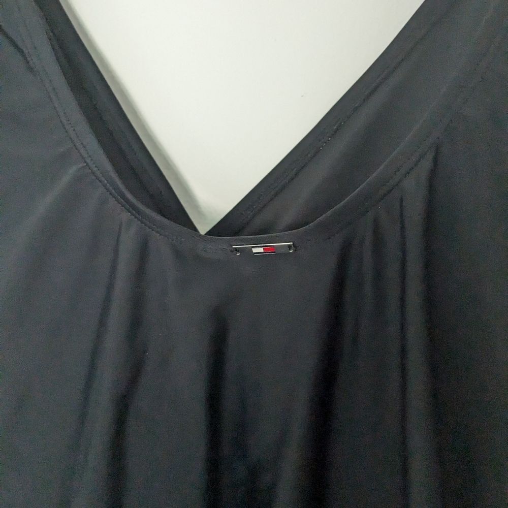Tommy Hilfiger Black Ruched Front Wrap One Piece Swimsuit - Picture 5 of 6